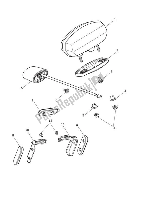 All parts for the Rear Light of the Triumph Scrambler 1200 XE From AC 8499 2019 - 2021