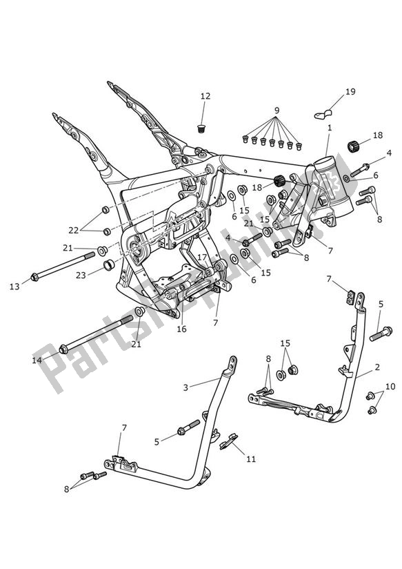 Toutes les pièces pour le Main Frame Assembly du Triumph Speedmaster 1200 From AC 1201 2022 - 2024