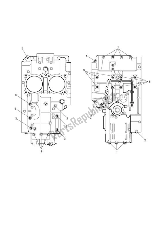 Todas as partes de Crankcase Screws do Triumph Bonneville EFI UP TO VIN 380776 865 2008 - 2011