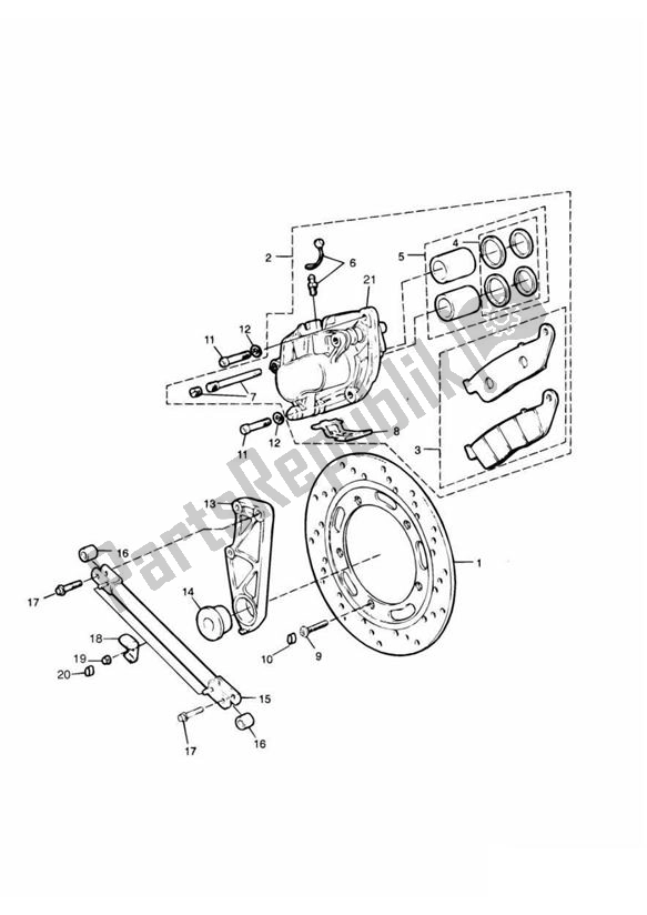All parts for the Break Rear of the Triumph Adventurer UP TO VIN 71698 885 1996 - 1998