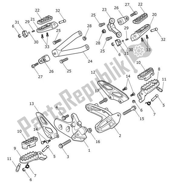 Tutte le parti per il Poggiapiedi del Triumph Scrambler 1200 XE UP TO AC 8498 2019 - 2021
