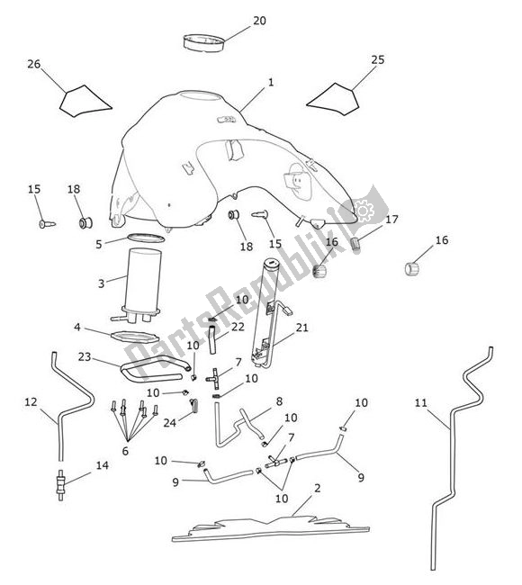 Tutte le parti per il Serbatoio Di Carburante del Triumph Tiger 1200 XRT 1215 2018 - 2020