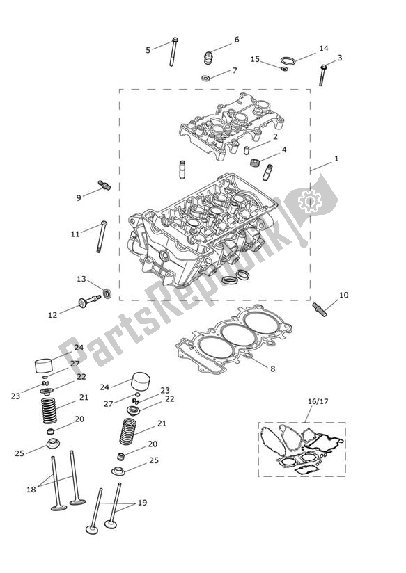 Wszystkie części do G? Owica Cylindra Triumph Street Triple R From VIN BF 1297 765 2021 - 2024