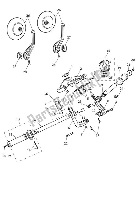 Todas as partes de Handlebar Switch Without Cockpit do Triumph Thruxton RS 1200 2020 - 2024
