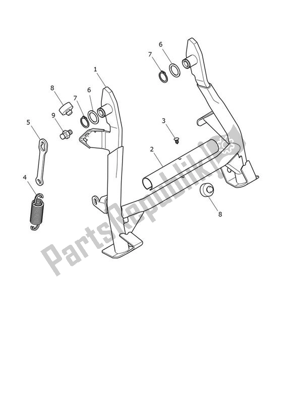 Todas las partes para Mainstand de Triumph Tiger 900 GT PRO UP TO BP 5372 888 2020 - 2021