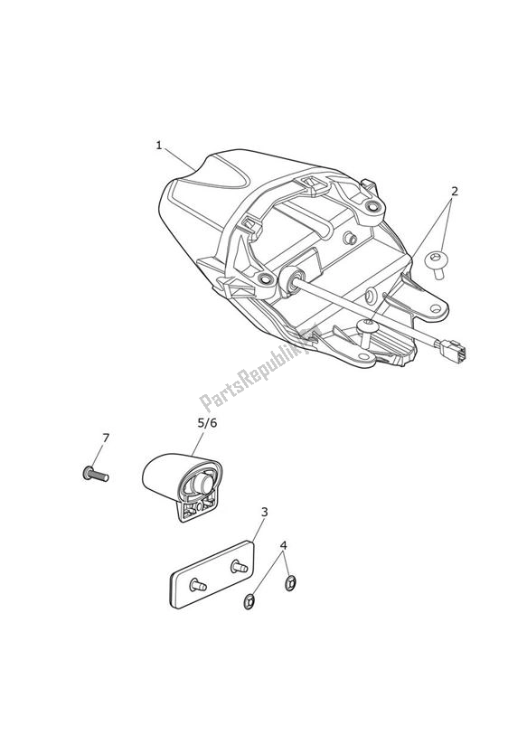 Todas as partes de Luz Traseira do Triumph Daytona 675 From VIN 564948 2017 - 2018