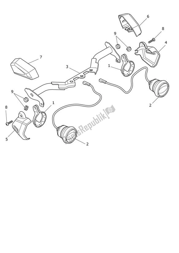 All parts for the Fog Lights of the Triumph Tiger 900 Rally PRO UP TO BP 4995 888 2020 - 2021