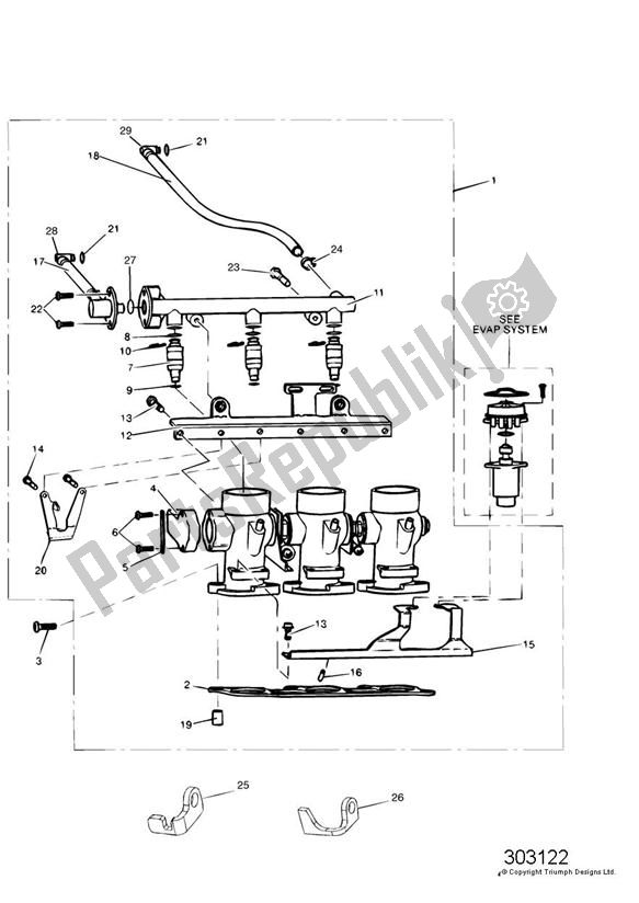 Toutes les pièces pour le Injection du Triumph Sprint RS 955 UP TO VIN 139276 1999 - 2002