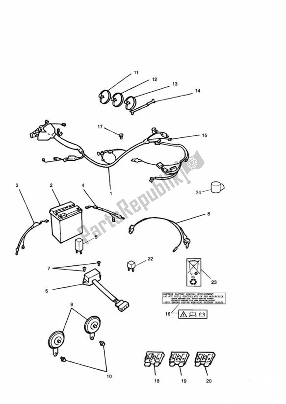 All parts for the Electrical Equipment of the Triumph Speed Triple Carburator 885 1994 - 1997