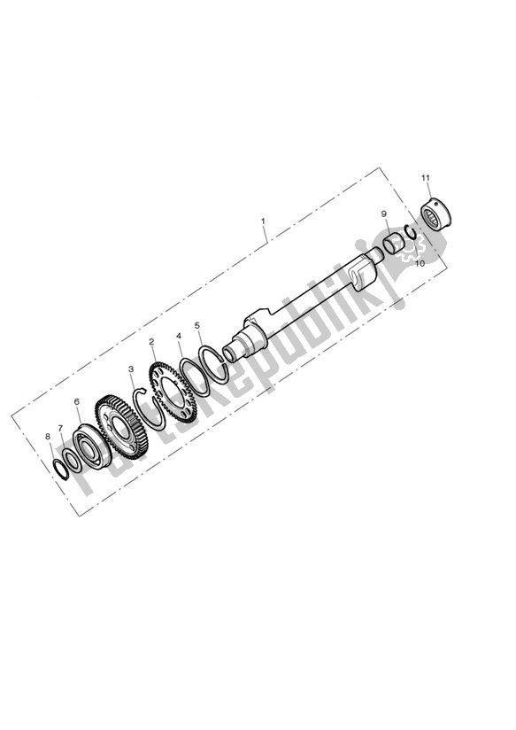 All parts for the Balancer Shaft of the Triumph Tiger XRX UP TO VIN 855531 1215 2015 - 2017