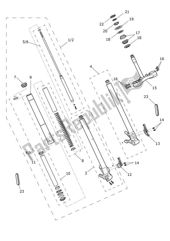 Todas as partes de Front Suspension - Speed Twin From Vin Ae2311 do Triumph Speed Twin From VIN AE 2311 1200 2021 - 2024