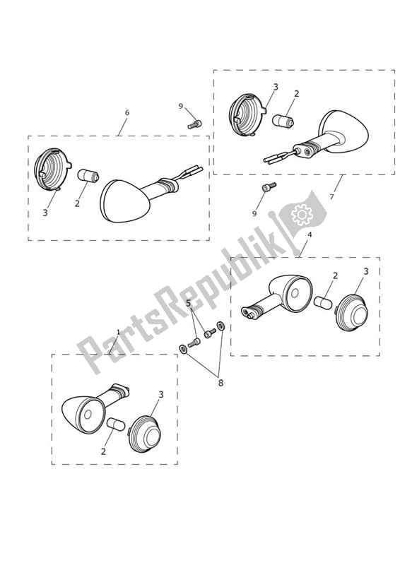 All parts for the Indicator of the Triumph Thruxton R 1200 2016 - 2020