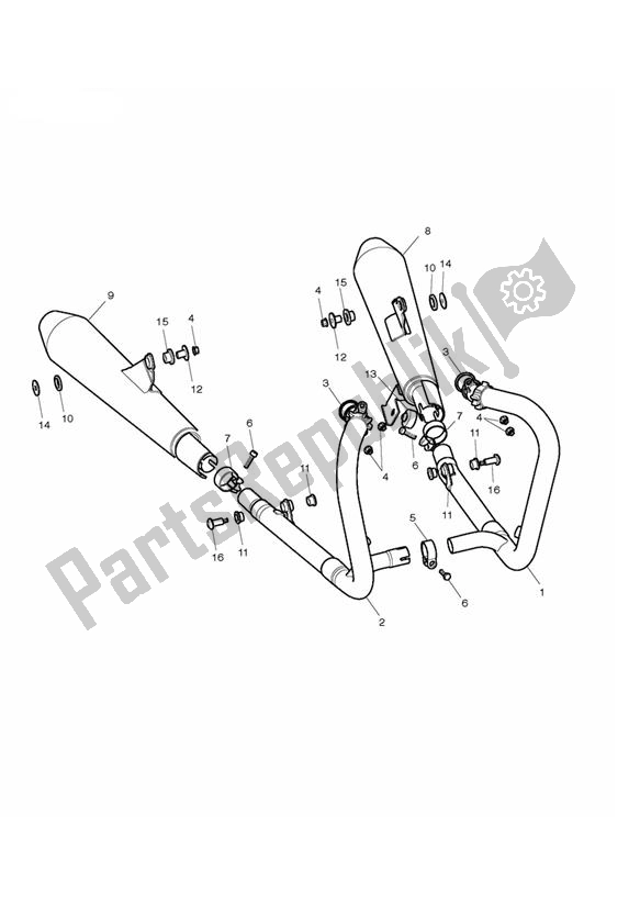 Todas as partes de Exhaust Spirit do Triumph Bonneville T 100 EFI & Black 900 2017 - 2021