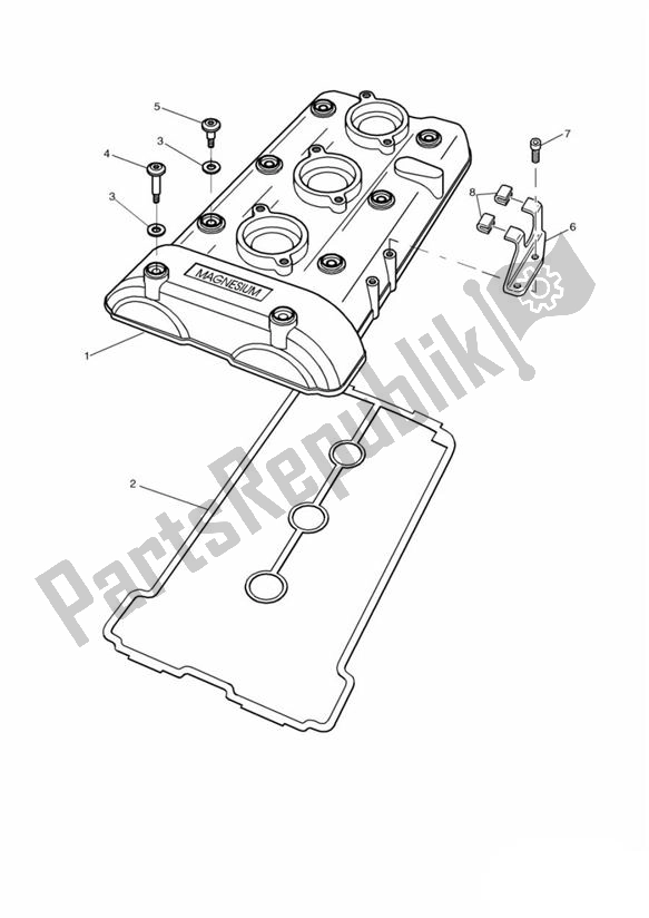 Tutte le parti per il Camshaft Cover del Triumph Tiger 955I Spoked 2001 - 2006