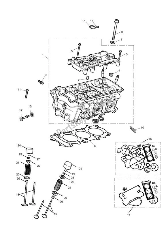 Tutte le parti per il Cylinder Head Valves del Triumph Street Triple From VIN 560477 675 2012 - 2016