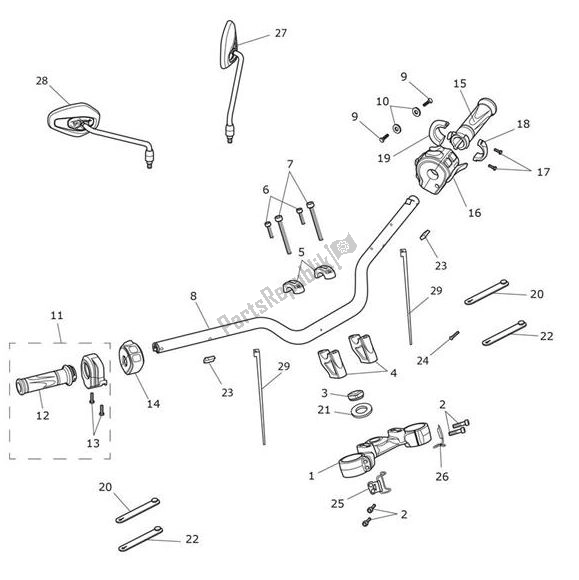 All parts for the Handlebar Switch of the Triumph Tiger XCA From VIN 855532 1215 2018 - 2021