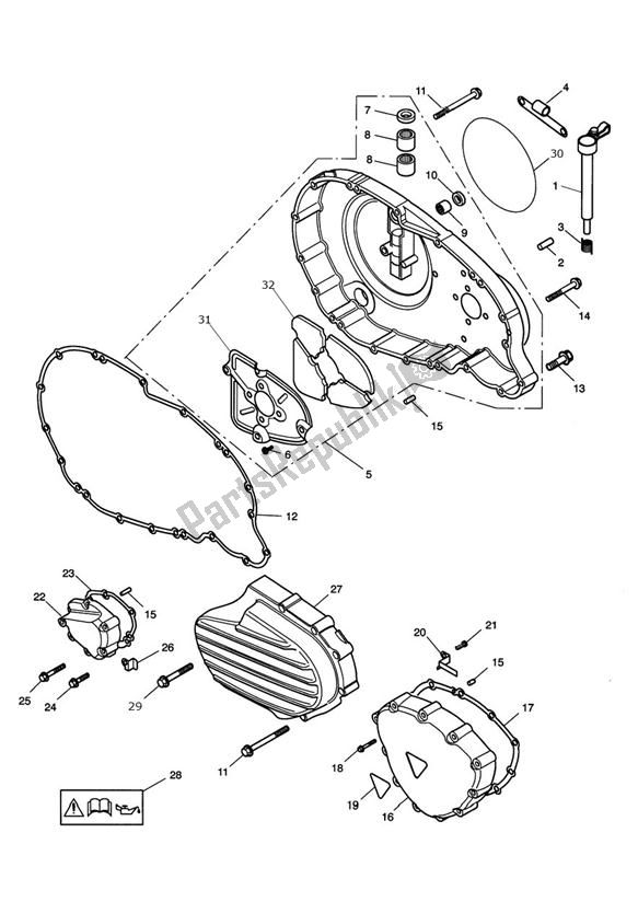 Alle onderdelen voor de Motorkap van de Triumph America EFI From VIN 468390 865 2008 - 2017