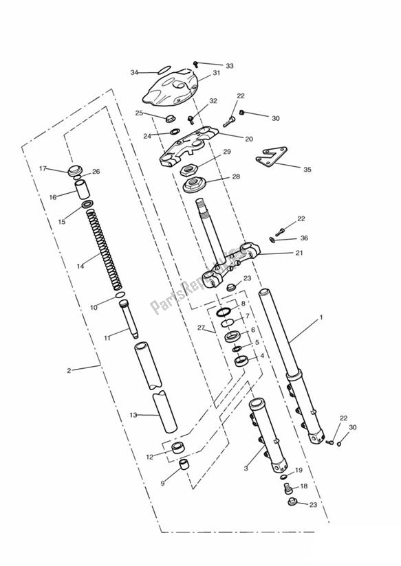 Tutte le parti per il Front Suspension Up To 042274 del Triumph Trophy From VIN 29156 1215 2018 - 2021