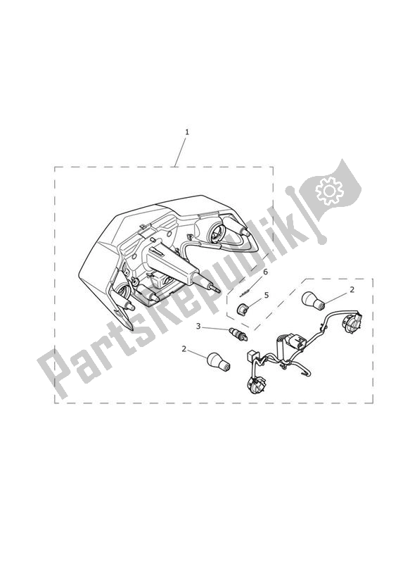 All parts for the Rear Light of the Triumph Trophy 1215 2013 - 2017