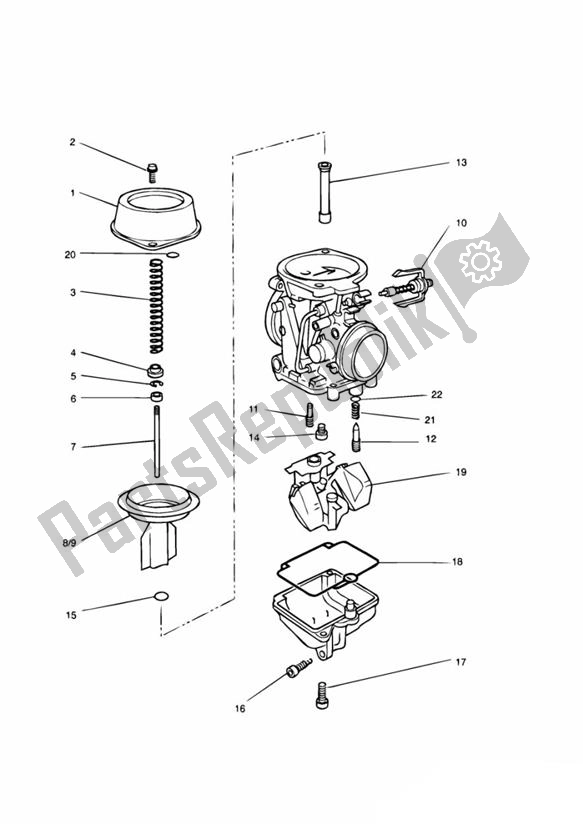 All parts for the Carburator Parts For T1240900 & T1240620 of the Triumph Trophy From VIN 29156 1215 2018 - 2021