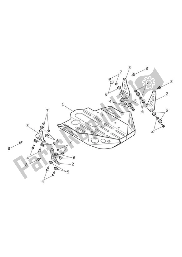 All parts for the Sumpguard of the Triumph Tiger 1200 SE Desert 1215 2018 - 2020