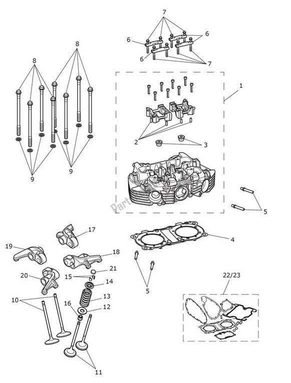 All parts for the Cylinder Head Valves of the Triumph Bobber UP TO AC 1195 1200 2017 - 2018