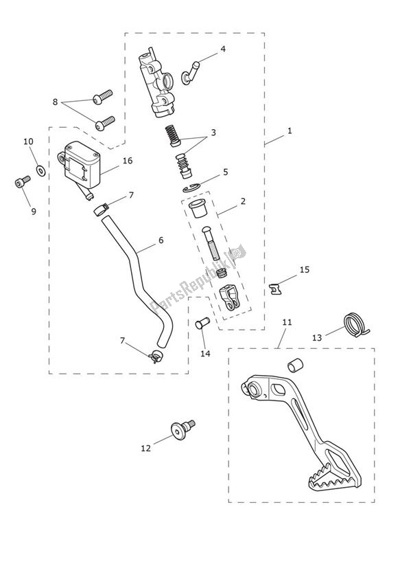 Toutes les pièces pour le Master Cylinder Assy Rear du Triumph Tiger 900 GT UP TO BP 6440 888 2020 - 2021