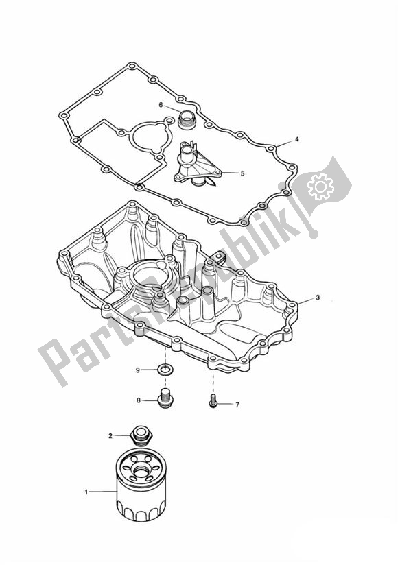 All parts for the Oil Sump of the Triumph Speed Triple 955I From VIN 141872 2002 - 2004