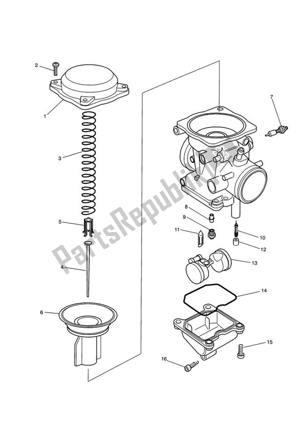 Todas las partes para Carburator Parts Keihin de Triumph Thunderbird 900 885 1995 - 2004