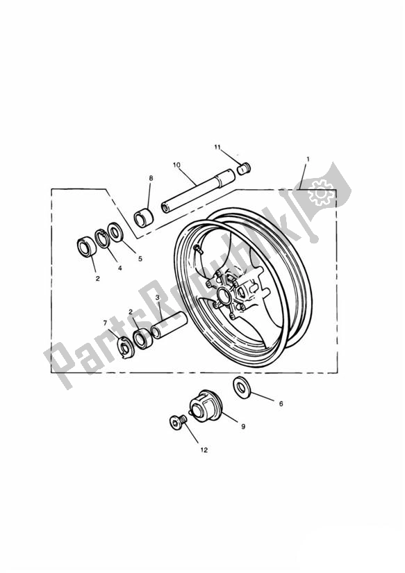 Todas las partes para Front Wheel Up To Vin 016921 de Triumph Sprint 900 Carburator 885 1991 - 1998