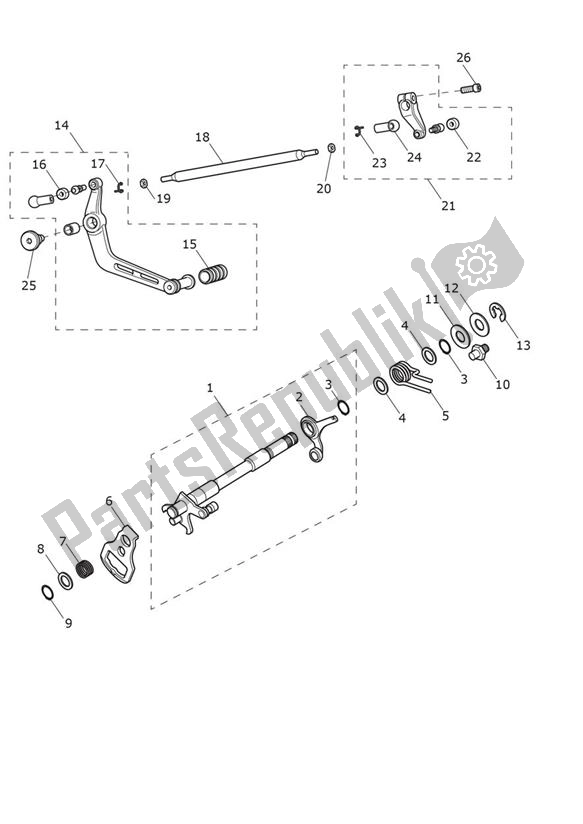 Todas las partes para Gear Selection Shaft Pedal Gears de Triumph Street Triple S From VIN 803572-968958 765 2017 - 2021