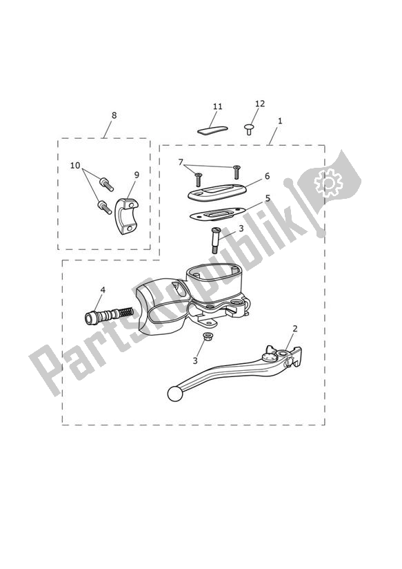 Tutte le parti per il Master Cylinder Assy Front del Triumph Bobber From AC 1196 1200 2017 - 2021