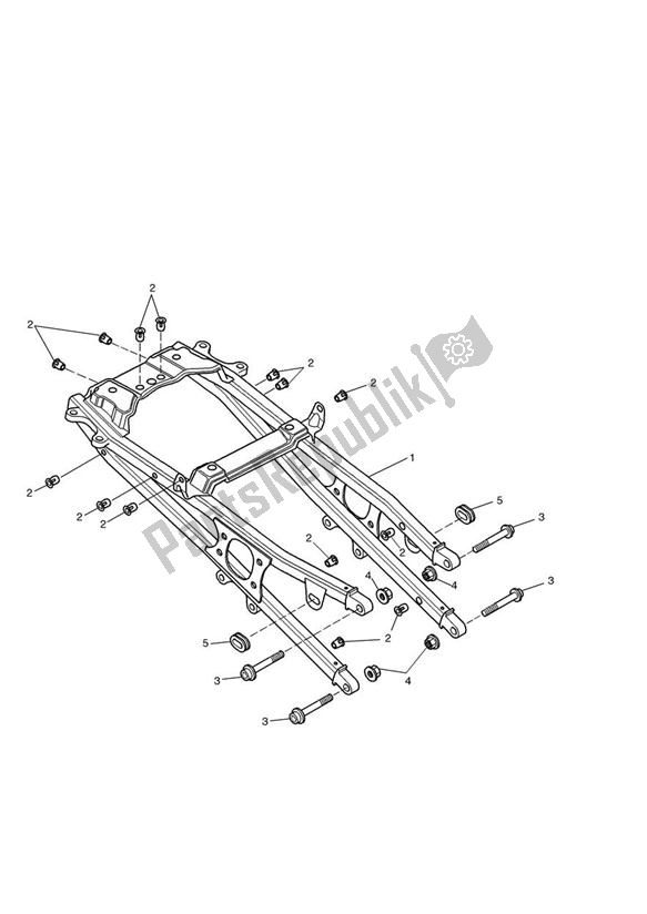 All parts for the Rear Frame Assembly of the Triumph Speed Four 599 2002 - 2006