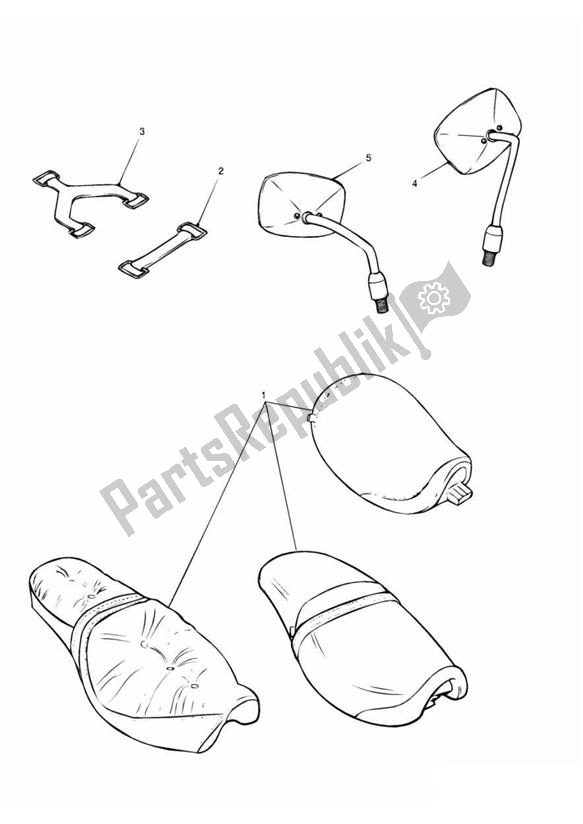 Todas as partes de Seats Mirror do Triumph Adventurer UP TO VIN 71698 885 1996 - 1998