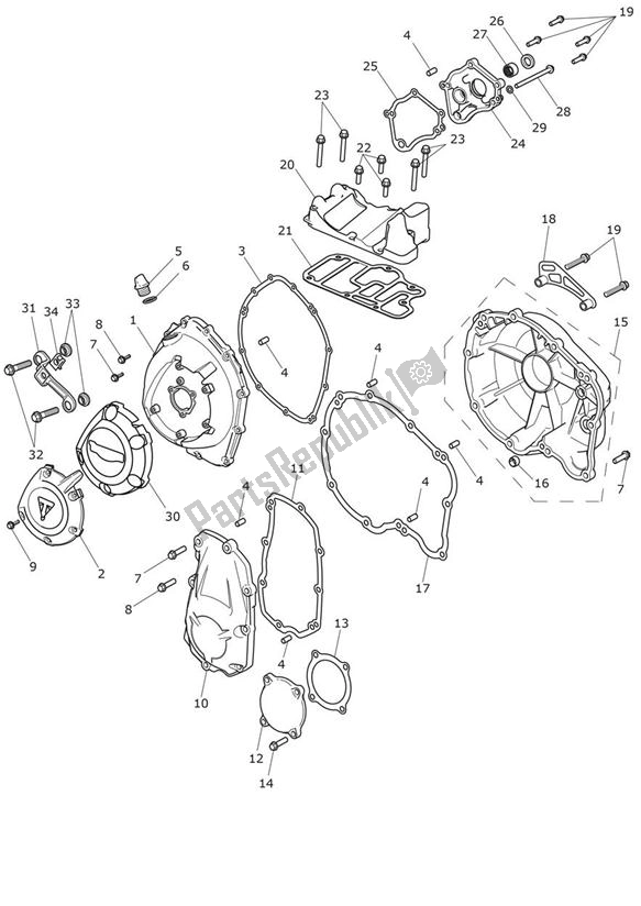 Tutte le parti per il Coperchio Del Motore del Triumph Trophy 1215 SE 2013 - 2017