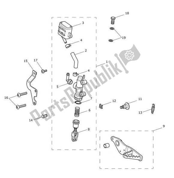 Wszystkie części do Master Cylinder Assy Rear Triumph Tiger 1200 XCX 1215 2018 - 2020