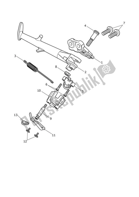 All parts for the Stands of the Triumph Street Triple RS UP TO VIN 965682 765 2017 - 2020