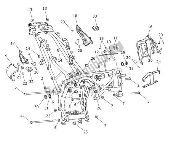 Alle onderdelen voor de Main Frame Assembly van de Triumph Tiger 1200 XRT 1215 2018 - 2020