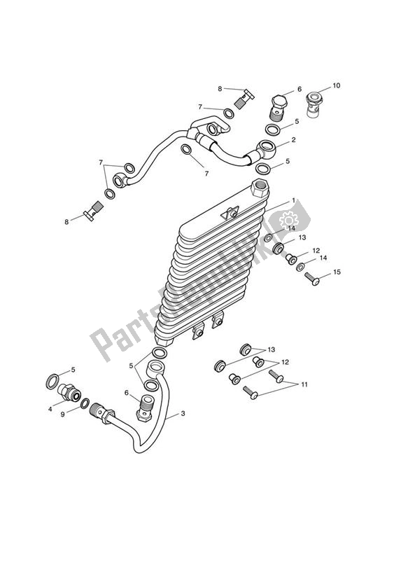 Todas as partes de Oil Cooling do Triumph America EFI UP TO VIN 468389 865 2007 - 2008