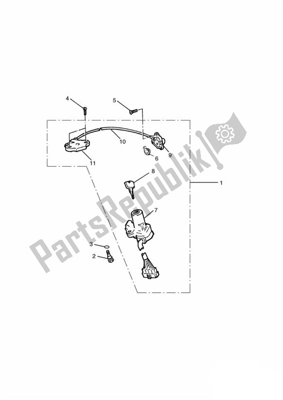 Wszystkie części do Lock Set From Vin 056492 Up To 060502 Triumph Thunderbird 900 885 1995 - 2004