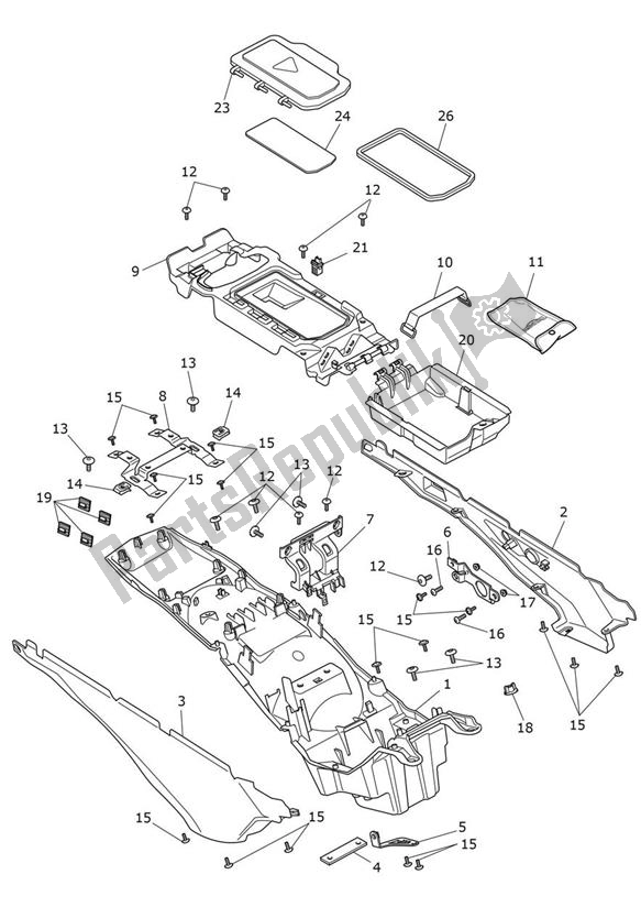 Toutes les pièces pour le Garde-boue Arrière du Triumph Tiger 900 Rally 888 2020 - 2024