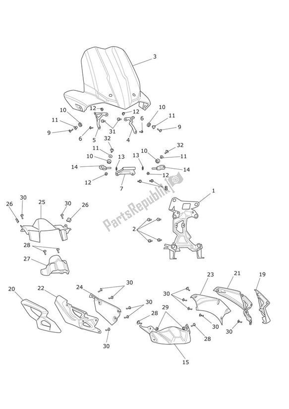 Tutte le parti per il Cockpit del Triumph Tiger 800 2010 - 2020