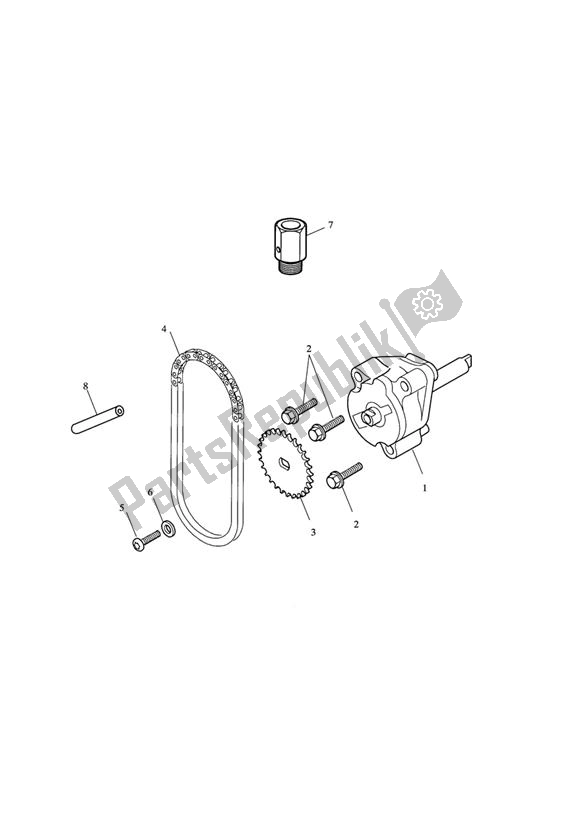 Wszystkie części do Pompa Olejowa Triumph Speed Triple 1050 UP TO VIN 333178 2005 - 2010