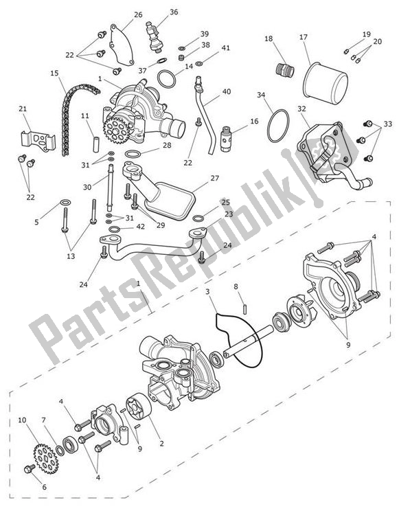 Todas as partes de Oilpump Lubrication do Triumph Tiger XRT From VIN 855532 1215 2018 - 2021