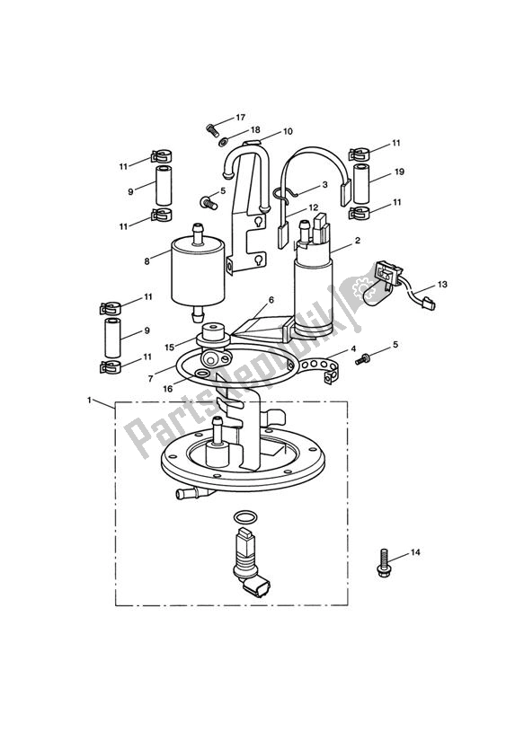 Tutte le parti per il Fuel Pump With Filter del Triumph Speed Triple 1050 UP TO VIN 333178 2005 - 2010