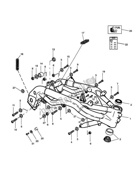 Toutes les pièces pour le Main Frame Assembly du Triumph Speed Triple 885/ 955 UP TO VIN 141871 1994 - 2001