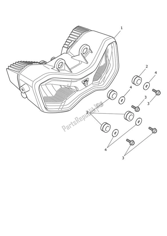 Wszystkie części do Reflektor Triumph Tiger 900 GT PRO UP TO BP 5372 888 2020 - 2021