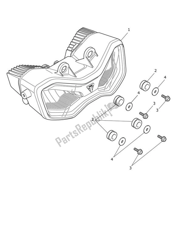 All parts for the Headlight of the Triumph Tiger 900 GT UP TO BP 6440 888 2020 - 2021