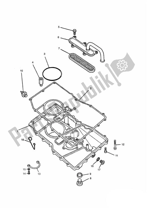 All parts for the Oil Sump of the Triumph Speed Triple Carburator 885 1994 - 1997