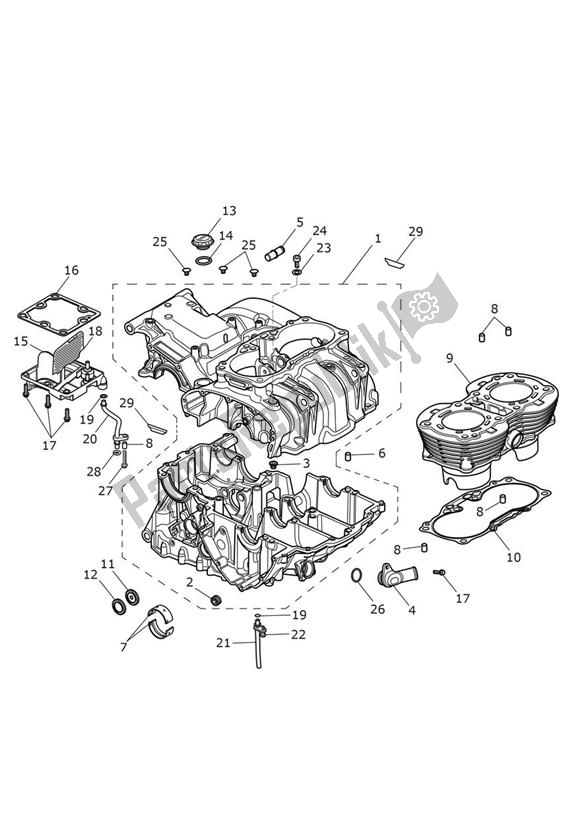 Todas las partes para Caja Del Cigüeñal de Triumph Bonneville T 120 From AC 6130 +chrome & Goldline 1200 2021 - 2024